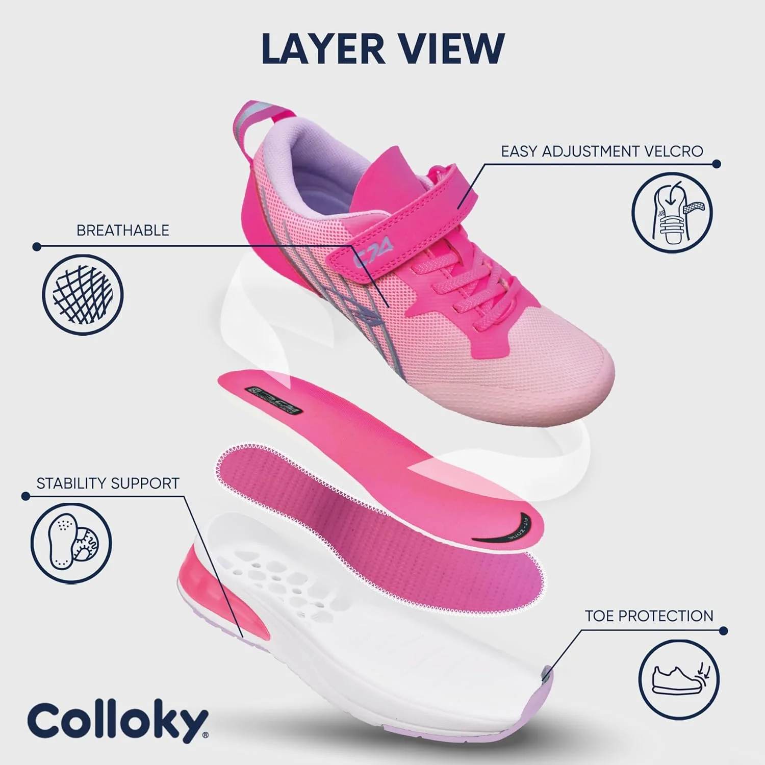 کفش های بچه گانه COLLOKY برای پسران و دختران - کفش های کتانی چسبی، قابل شستشو، کفی نرم و پشتیبانی از قوس پا - کفش های ورزشی بچه گانه، طراحی تنفسی و کفش های کتانی سبک وزن برای کودکان کوچک (C3) کفش های بچه گانه COLLOKY برای پسران و دختران - کفش های کتانی چسبی، قابل شستشو، کفی نرم و پشتیبانی از قوس پا - کفش های ورزشی بچه گانه، طراحی تنفسی و کفش های کتانی سبک وزن برای کودکان کوچک (C3)