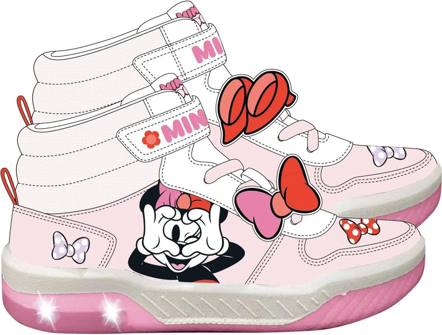 کفش ورزشی چراغ دار دخترانه و پسرانه طرح مینی موس CERDÁ LIFE'S LITTLE MOMENTS، زیره PVC، کفش رسمی و راحت کودکانه، مقاوم