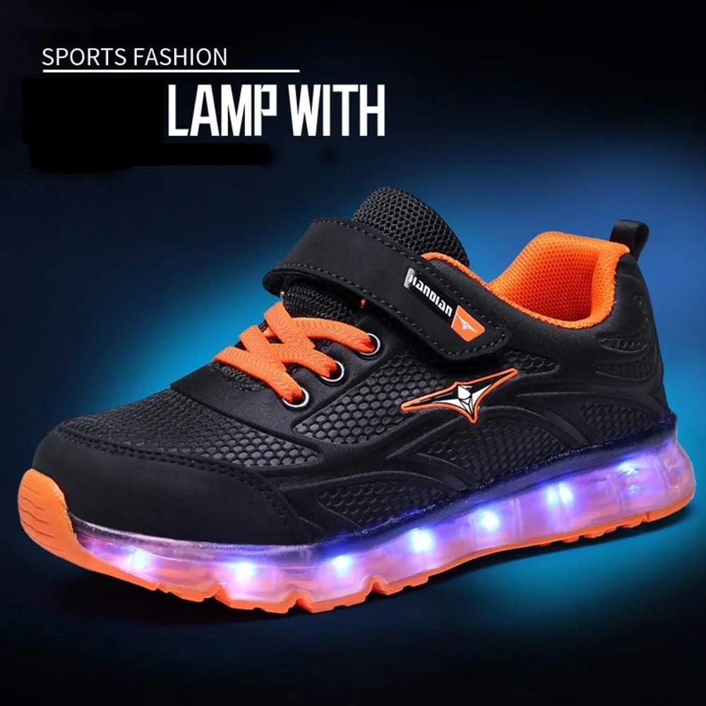 کفشهای چراغدار شارژی USB بچگانه BODOGY-DX، کفشهای کتانی چشمکزن درخشان، کفشهای درخشان توری تنفسی، کفشهای ورزشی 7 رنگ، بهترین هدیه برای پسران و دختران، مشکی نارنجی، سایز 30 اروپا کفشهای چراغدار شارژی USB بچگانه BODOGY-DX، کفشهای کتانی چشمکزن درخشان، کفشهای درخشان توری تنفسی، کفشهای ورزشی 7 رنگ، بهترین هدیه برای پسران و دختران، مشکی نارنجی، سایز 30 اروپا