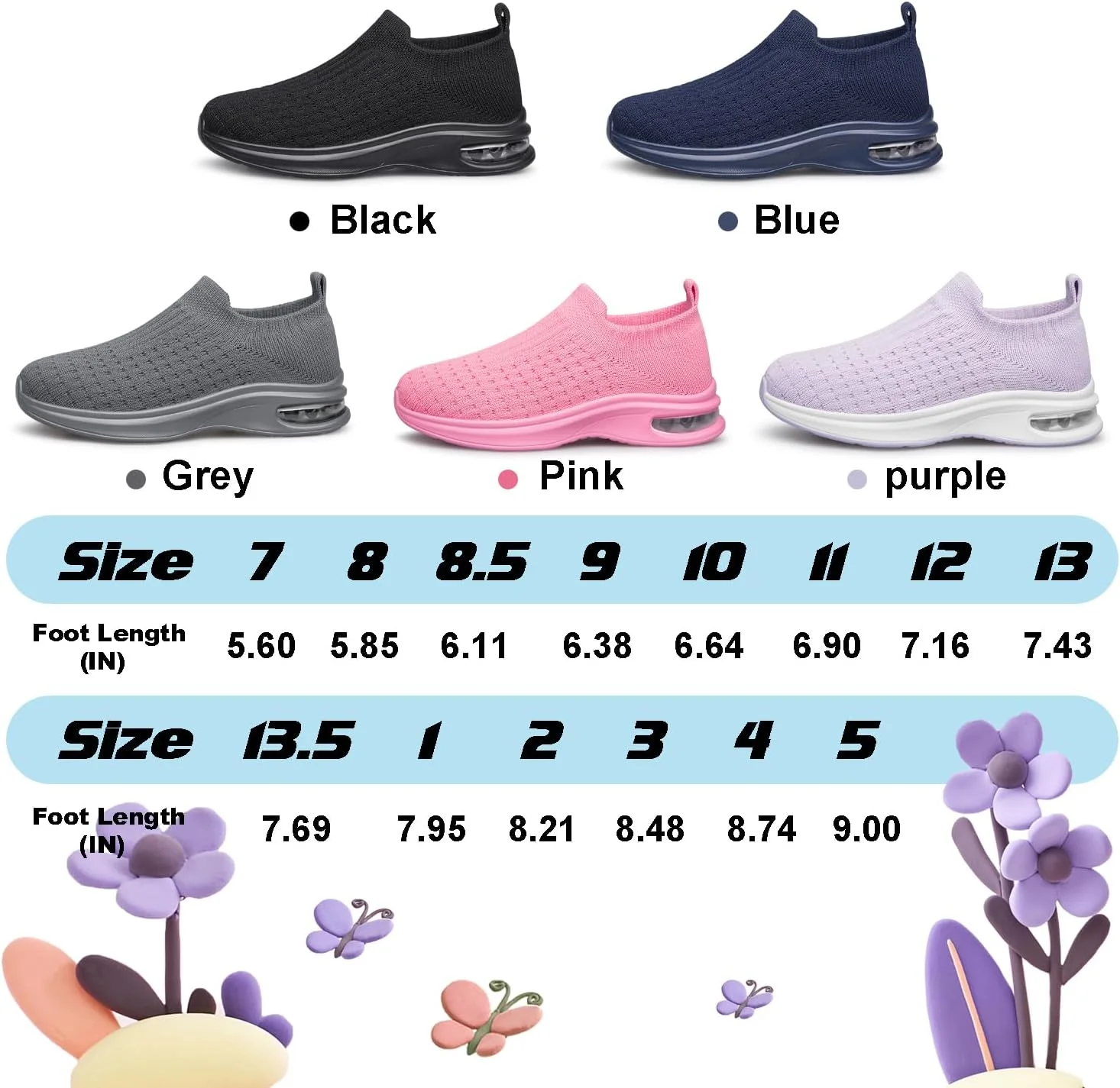 کفش جورابی پسرانه دخترانه، کفش ورزشی بچگانه، مناسب برای کودکان نوپا، کفش تنیس و پیاده روی مدرسه ای، مدل slip-on