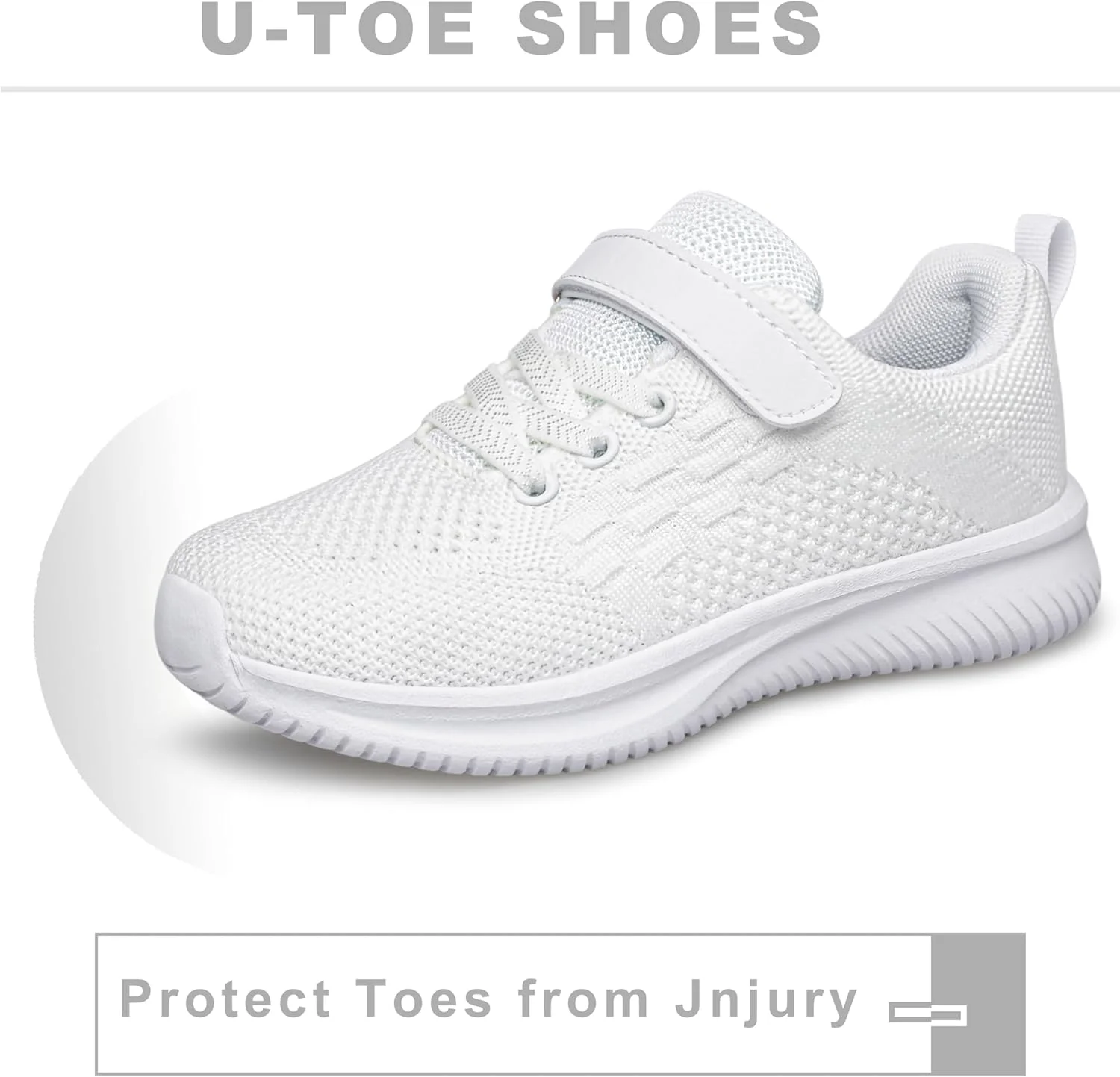 کفش‌های ورزشی پسرانه و دخترانه BNV، کفش‌های سبک وزن و تنفسی ورزشی، مناسب دویدن، تنیس و فیتنس برای کودکان نوپا/کودکان کوچک/کودکان بزرگ، تمام سفید، سایز 5.5 کودکان بزرگ