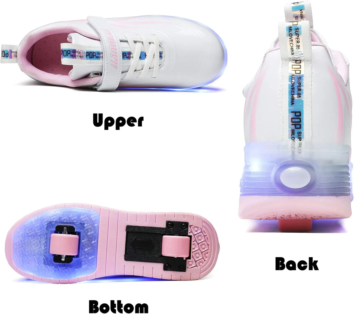 کفش های اسکیت غلتکی چراغ دار BFOEL با قابلیت شارژ USB، کفش ورزشی LED برای پسران دختران کودکان، بهترین هدیه برای تولد، روز شکرگزاری و کریسمس