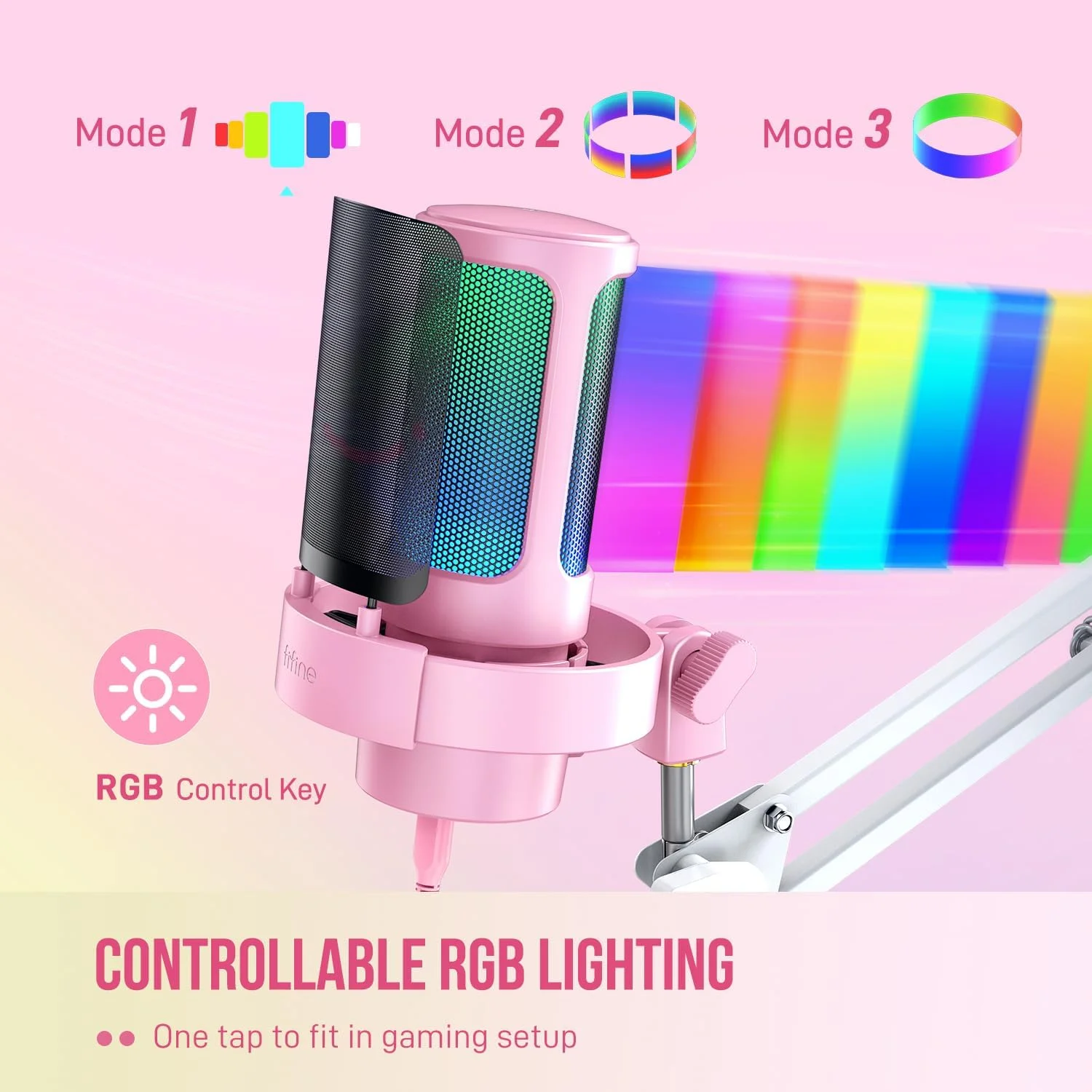 میکروفون استریمینگ USB FIFINE با بازوی بوم، کیت میکروفون گیمینگ برای PC PS4/PS5، میکروفون پادکست برای پادکست با کنترل RGB، دکمه قطع صدا، دکمه تنظیم بهره، جک هدفون، پاپ فیلتر - A8T صورتی میکروفون استریمینگ USB FIFINE با بازوی بوم، کیت میکروفون گیمینگ برای PC PS4/PS5، میکروفون پادکست برای پادکست با کنترل RGB، دکمه قطع صدا، دکمه تنظیم بهره، جک هدفون، پاپ فیلتر - A8T صورتی