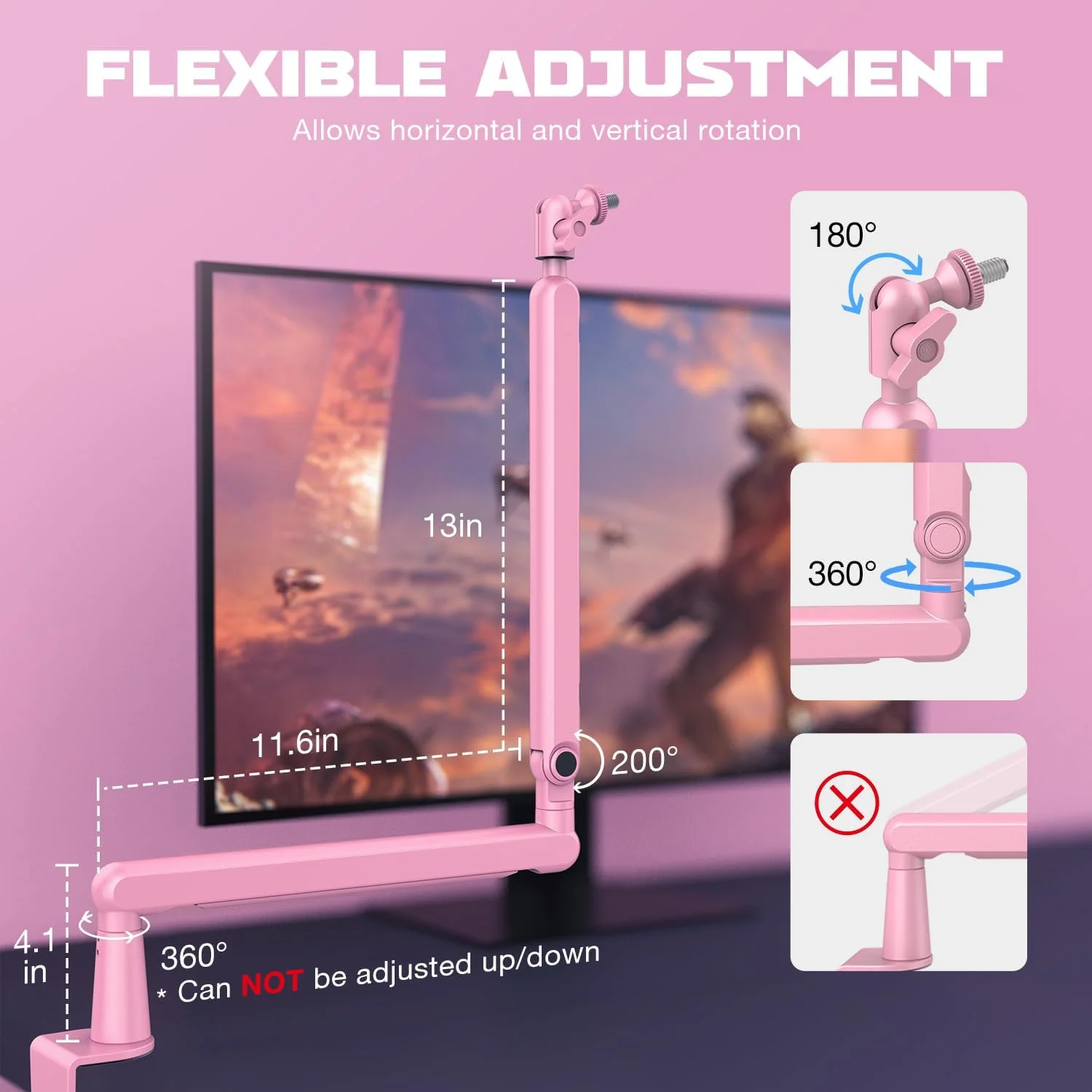 پایه میکروفون بوم آرم کم ارتفاع FIFINE، پایه بازوی میکروفون با کانال مدیریت کابل، گیره رومیزی، آداپتور پیچی برای ضبط پادکست استریمینگ، پایه بازوی بوم میکروفون فلزی قابل تنظیم صورتی-BM88P پایه میکروفون بوم آرم کم ارتفاع FIFINE، پایه بازوی میکروفون با کانال مدیریت کابل، گیره رومیزی، آداپتور پیچی برای ضبط پادکست استریمینگ، پایه بازوی بوم میکروفون فلزی قابل تنظیم صورتی-BM88P