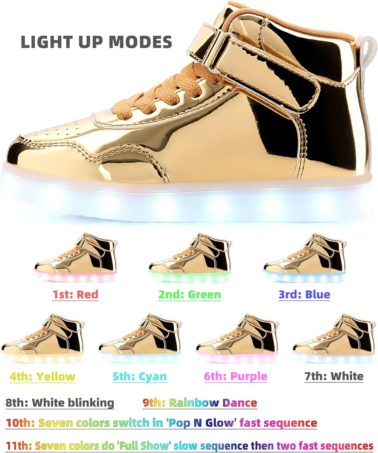 کفش های چراغ دار LED بچه گانه APTESOL، ساق بلند، خنک، شارژی USB، کتانی چشمک زن برای پسران و دختران کودکانه یونیسکس