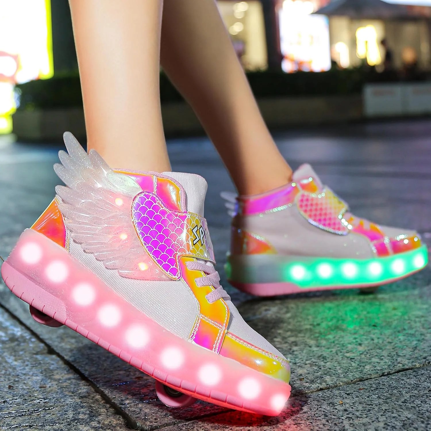 کفش های اسکیت چرخ دار چراغ دار LED قابل شارژ USB Aikuass برای پسران دختران بچه ها