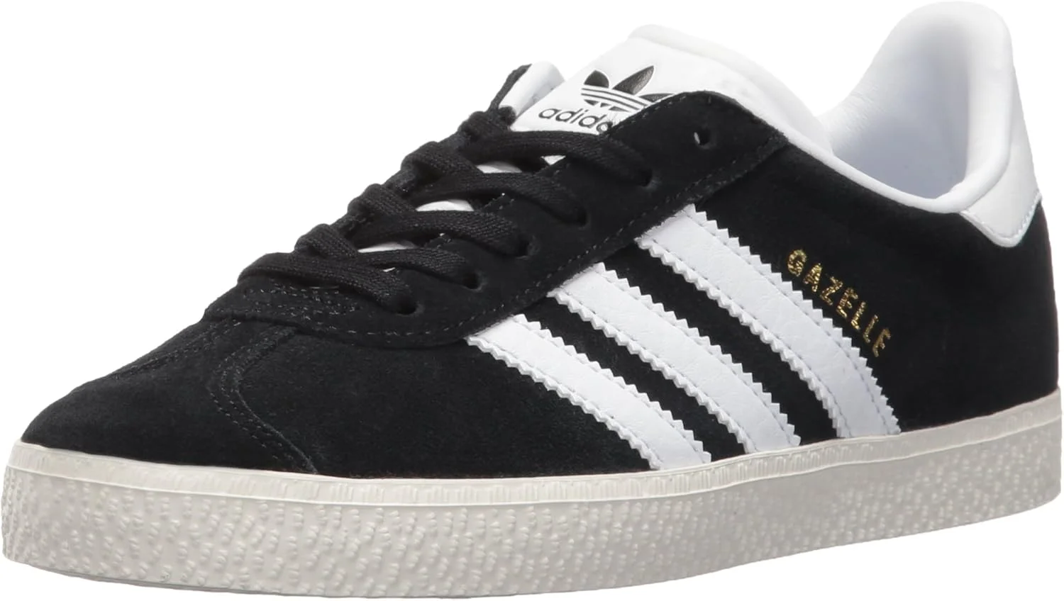 کفش ورزشی پسرانه آدیداس اورجینال مدل Gazelle C، مشکی/سفید/طلایی متالیک، سایز 11.5 متوسط ​​آمریکایی کودک کوچک