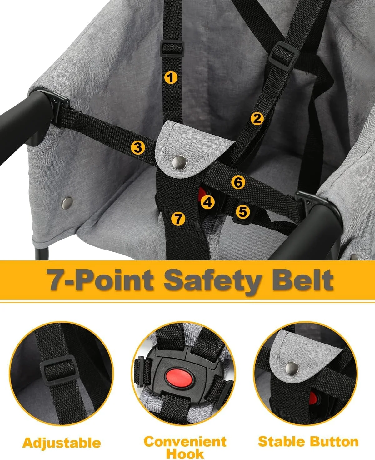 Hcosmy Hook On High Chair for Baby, High Chair That Attaches to Table - Baby & Toddler Booster Seat for Dining Table, Portable High Chair for Travel, Portable Baby Chair for Eating Hcosmy Hook On High Chair for Baby, High Chair That Attaches to Table - Baby & Toddler Booster Seat for Dining Table, Portable High Chair for Travel, Portable Baby Chair for Eating