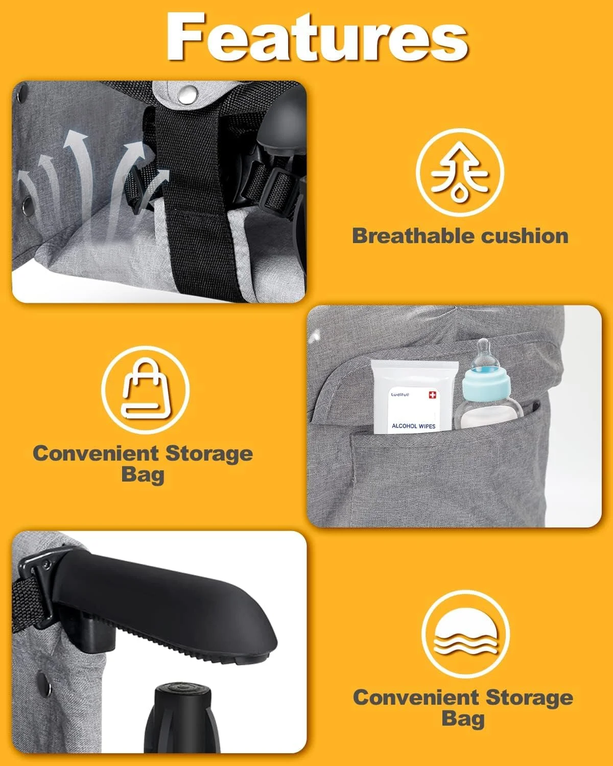 Hcosmy Hook On High Chair for Baby, High Chair That Attaches to Table - Baby & Toddler Booster Seat for Dining Table, Portable High Chair for Travel, Portable Baby Chair for Eating Hcosmy Hook On High Chair for Baby, High Chair That Attaches to Table - Baby & Toddler Booster Seat for Dining Table, Portable High Chair for Travel, Portable Baby Chair for Eating