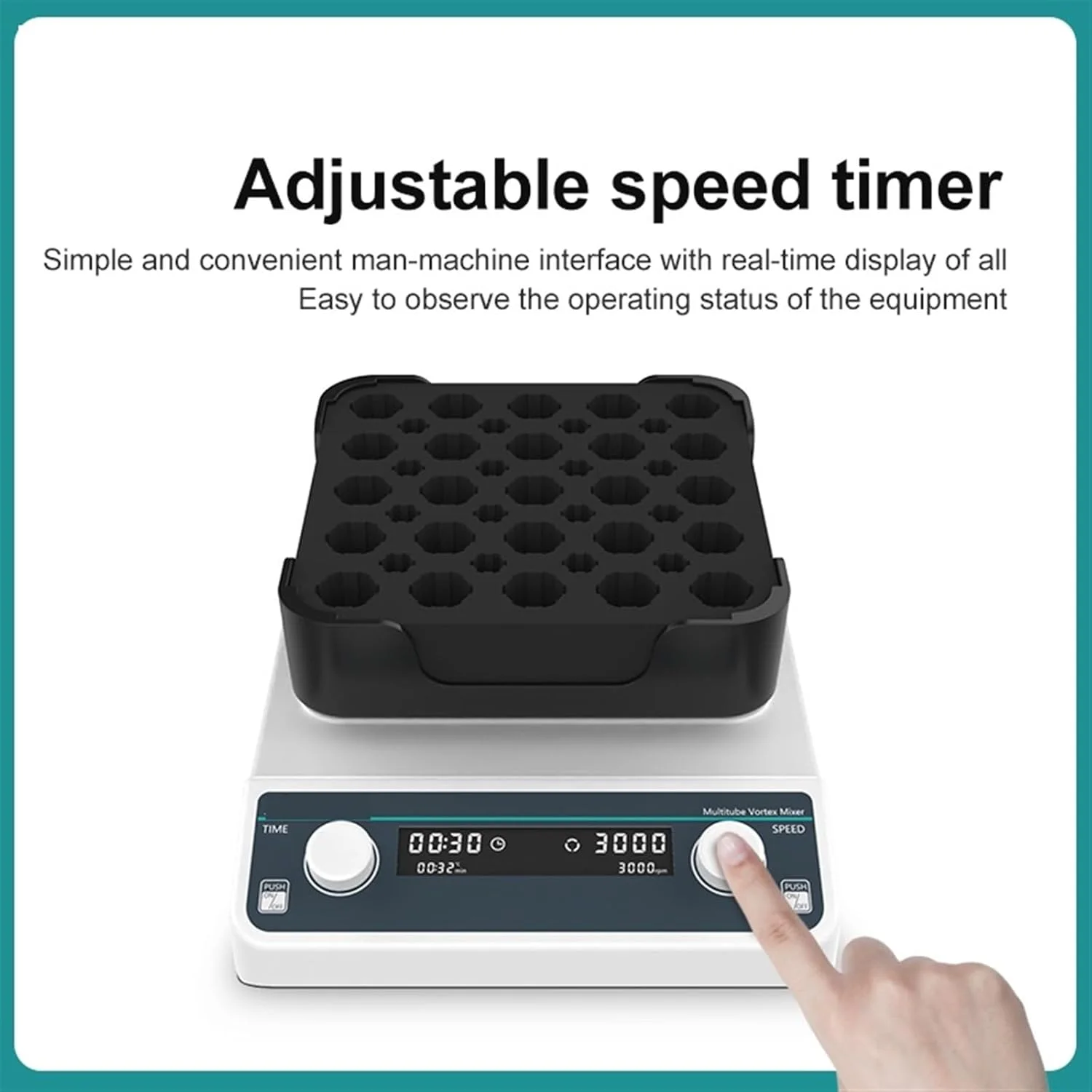 همزن مغناطیسی، میکسر ورتکس چند لوله ای با نمایشگر دیجیتال، شیکر چند نمونه ای آزمایشگاهی، اسیلاتور 3000 دور در دقیقه (VM-600Max)