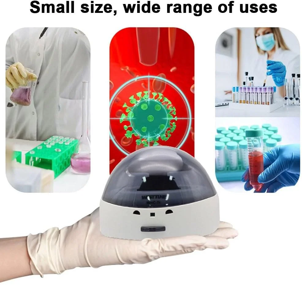سانتریفیوژ آزمایشگاهی 8 سوراخه QUTBAG، سانتریفیوژ خون پلاسما دستی 7000 دور در دقیقه، تجهیزات آزمایشگاهی با 2 روتور برای جداسازی نمونه ها و تجزیه و تحلیل کیفی C