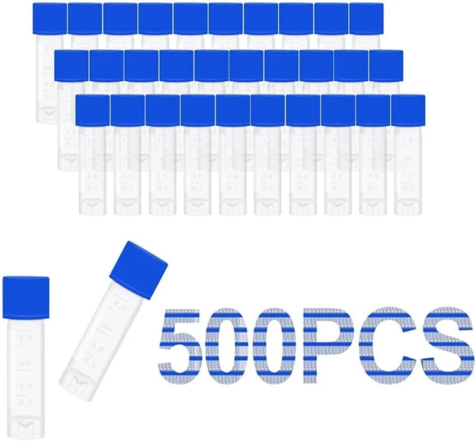 تجهیزات آزمایشگاهی 500 عدد کرایوتیوب 1.8 میلی لیتری با درب پیچی، نمونه با مقیاس و محل نوشتن برای آزمایشگاه تجهیزات آزمایشگاهی 500 عدد کرایوتیوب 1.8 میلی لیتری با درب پیچی، نمونه با مقیاس و محل نوشتن برای آزمایشگاه
