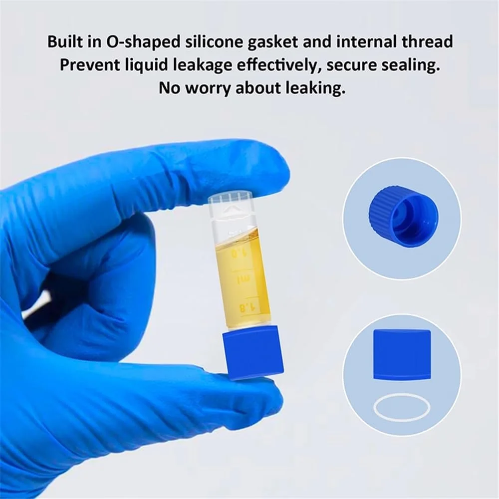 تجهیزات آزمایشگاهی 500 عدد کرایوتیوب 1.8 میلی لیتری با درب پیچی، نمونه با مقیاس و محل نوشتن برای آزمایشگاه تجهیزات آزمایشگاهی 500 عدد کرایوتیوب 1.8 میلی لیتری با درب پیچی، نمونه با مقیاس و محل نوشتن برای آزمایشگاه