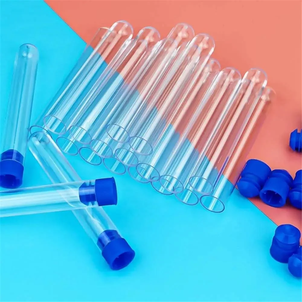 تجهیزات آزمایشگاهی 50 عدد لوله پلاستیکی شفاف 13 میلی لیتری با درب آبی 16x100 میلی متر، لوله های نمونه ظروف برای آزمایش های علمی تجهیزات آزمایشگاهی 50 عدد لوله پلاستیکی شفاف 13 میلی لیتری با درب آبی 16x100 میلی متر، لوله های نمونه ظروف برای آزمایش های علمی