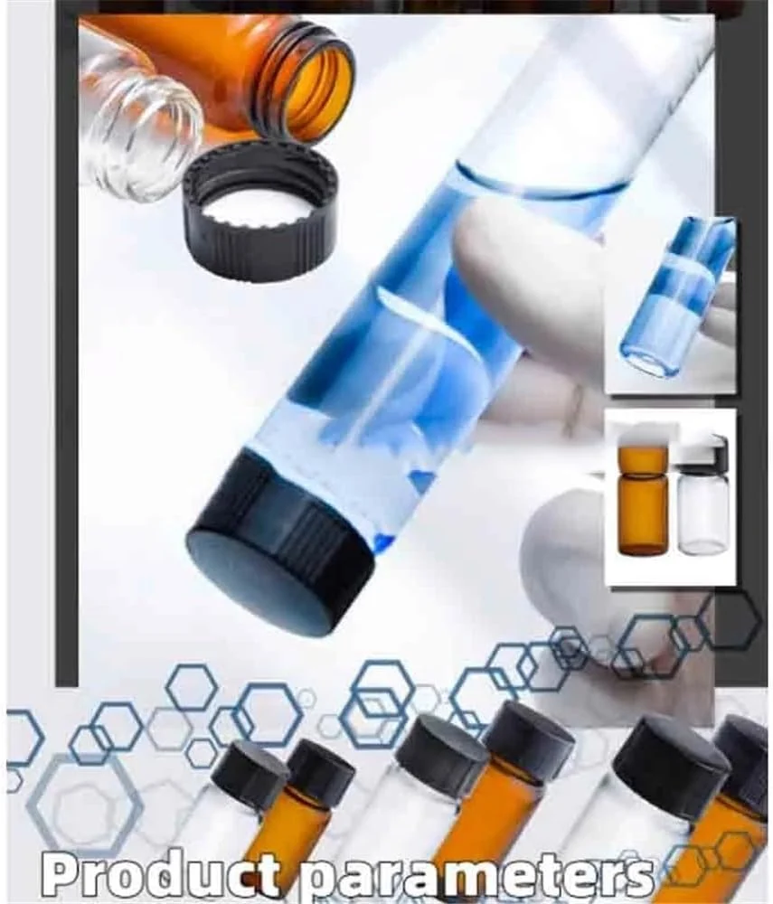 تجهیزات آزمایشگاهی 10 عدد/20 عدد بطری نمونه درب پیچ دار بوروسیلیکات پایین شفاف قهوه ای 3ml-50ml با پد داخلی PE ضد نشت (50ml قهوه ای 10 عدد) تجهیزات آزمایشگاهی 10 عدد/20 عدد بطری نمونه درب پیچ دار بوروسیلیکات پایین شفاف قهوه ای 3ml-50ml با پد داخلی PE ضد نشت (50ml قهوه ای 10 عدد)