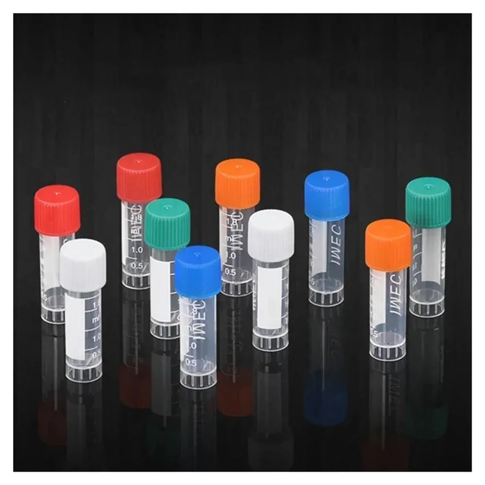 لوازم شیشه ای آزمایشگاهی 50 عدد در بسته لوله پلاستیکی مدرج 1.8 میلی لیتری آزمایشگاهی ویال کرایو با درب رنگی لوازم شیشه ای آزمایشگاهی 50 عدد در بسته لوله پلاستیکی مدرج 1.8 میلی لیتری آزمایشگاهی ویال کرایو با درب رنگی