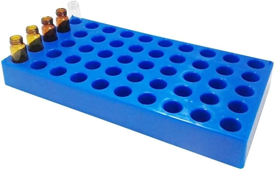 gxyglsgysgjs تجهیزات زندگی قفسه بطری نمونه آزمایشگاه علوم تجهیزات آزمایشگاهی ابزار تست نگهدارنده آزمایش شیمیایی ویال نمونه (2ml 12mm)