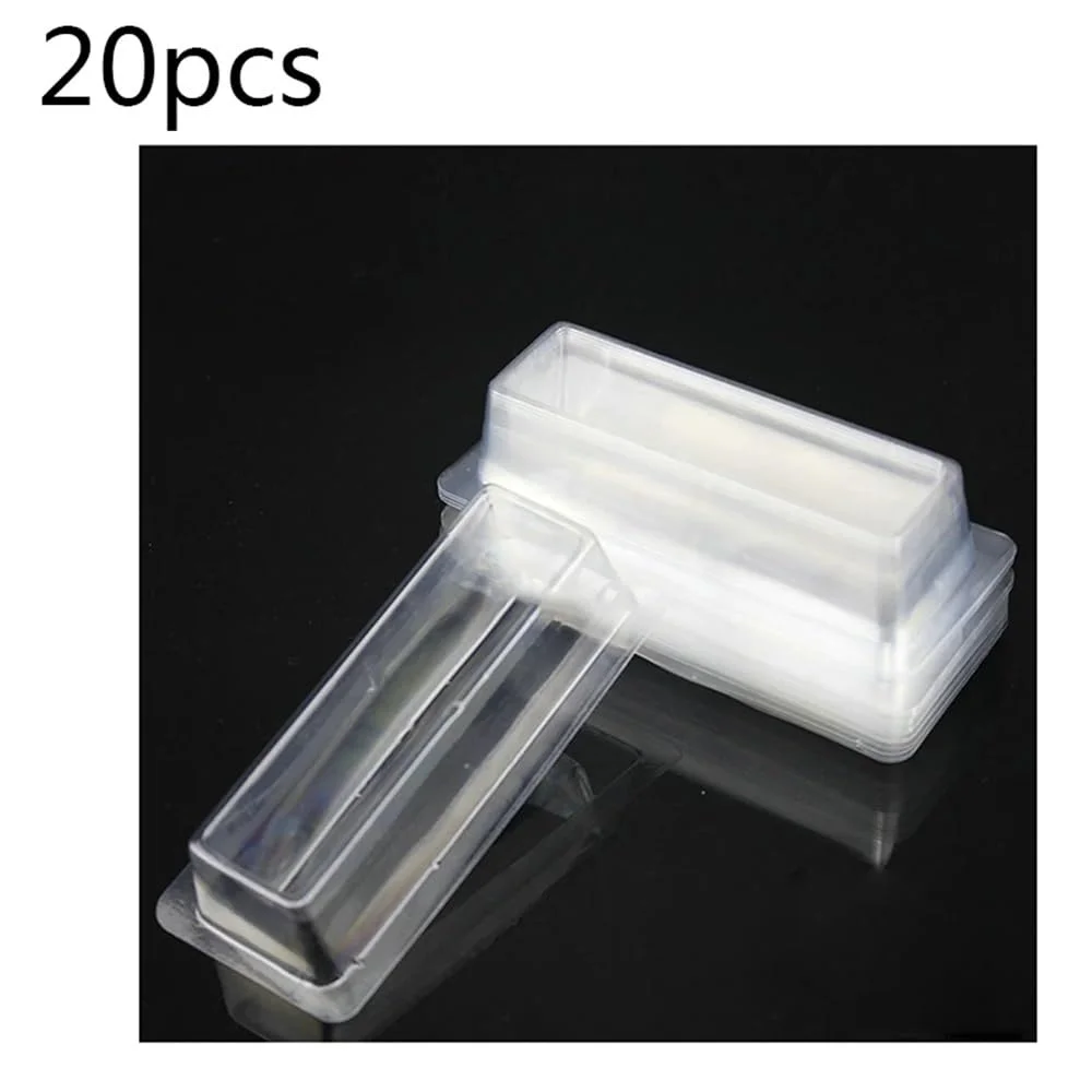 ظروف شیشه ای آزمایشگاهی 20 عدد در بسته 50 میلی لیتری پلاستیکی PE جعبه انتقال مخزن مکش نمونه برای آزمایشگاه پیپت