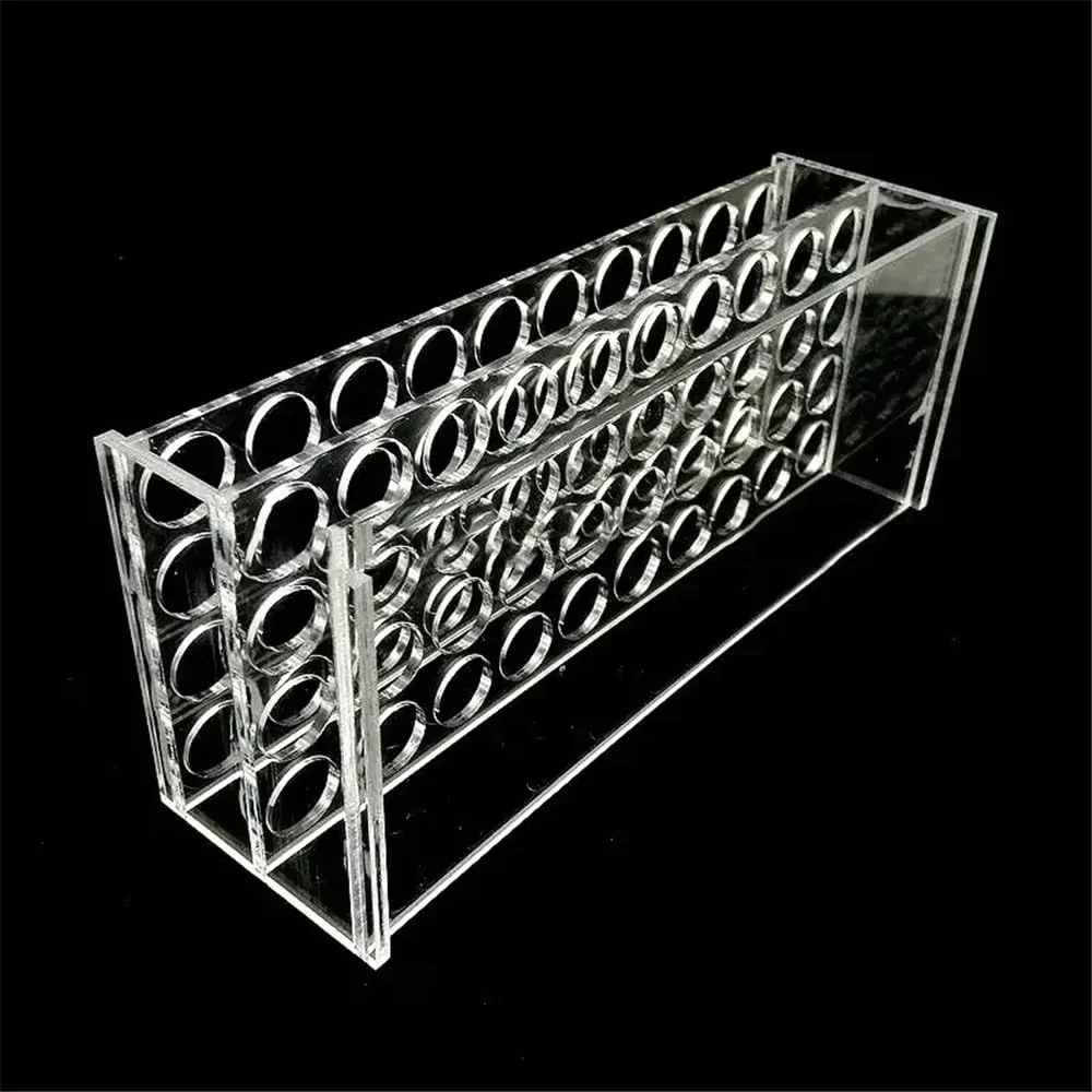 جا لوله ای شیشه ای آزمایشگاهی 1 عددی شفاف با 30، 40، 50 سوراخ، نگهدارنده لوله آزمایش، قفسه نگهداری نمونه های ارگانیک، تجهیزات آزمایشگاهی (13 میلی متر 30 سوراخ)