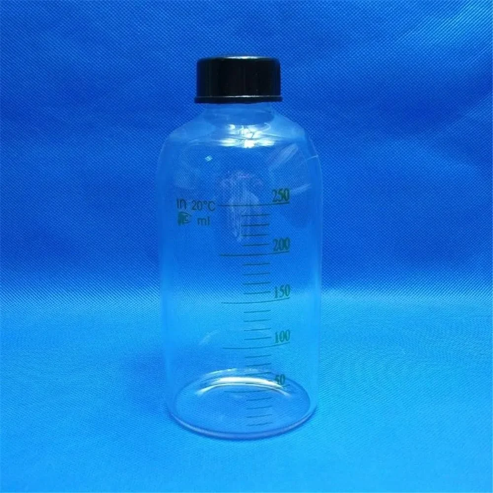 تجهیزات آزمایشگاهی: بطری های نمونه مدرج شیشه ای 250 میلی لیتری، 10 عدد در هر بسته، بطری سرم، ظروف شیشه ای