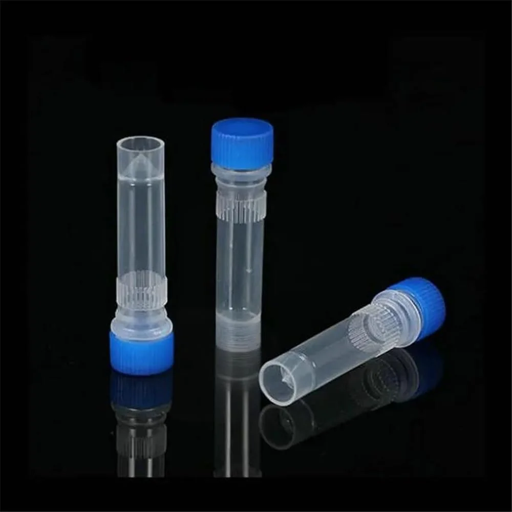 تجهیزات آزمایشگاهی 500 عدد لوله پلاستیکی 1.5 میلی لیتری ته صاف ویال کرایو لوله سانتریفیوژ با واشر
