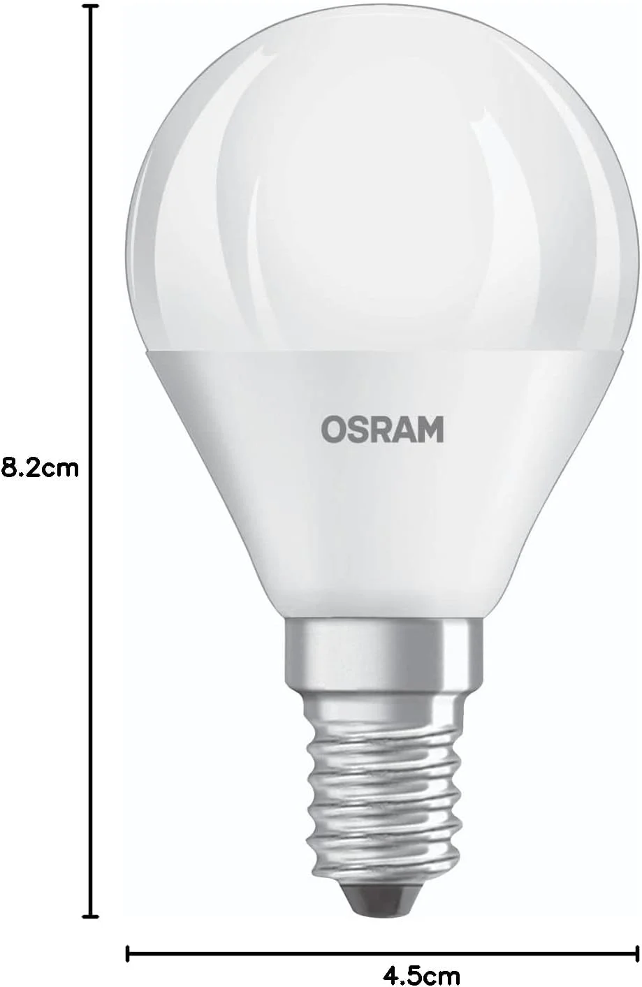 لامپ ال ای دی OSRAM مدل BASE Classic P40، لامپ های ال ای دی رشته ای مات در شیشه برای پایه E14، شکل شمعی، سفید سرد (4000K)، 470 لومن، جایگزین لامپ های معمولی 40 وات، بسته 3 عددی