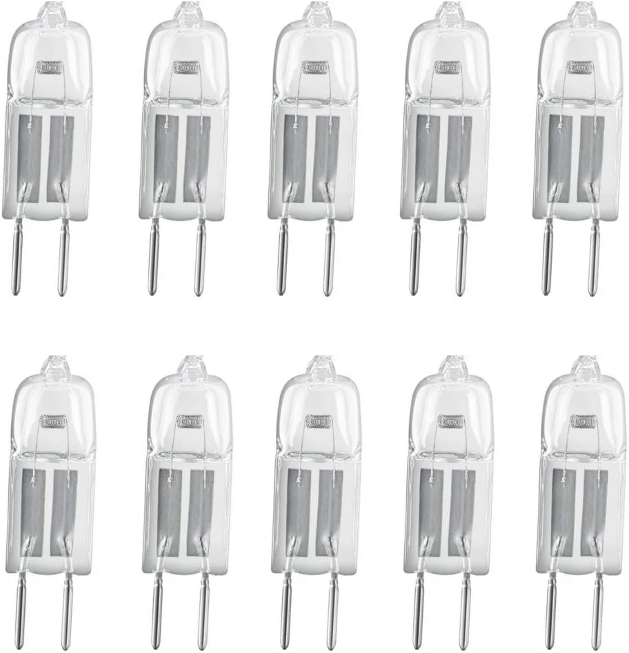 لامپ کپسولی هالوژن اوسرام 12 ولت 20 وات نور گرم سفید دو پایه G4 مناسب نورپردازی تاکیدی، چراغ های زیر کابینتی، لوسترها، نورپردازی ریلی بسته 10 عددی، زرد، 10 عدد 12V20W