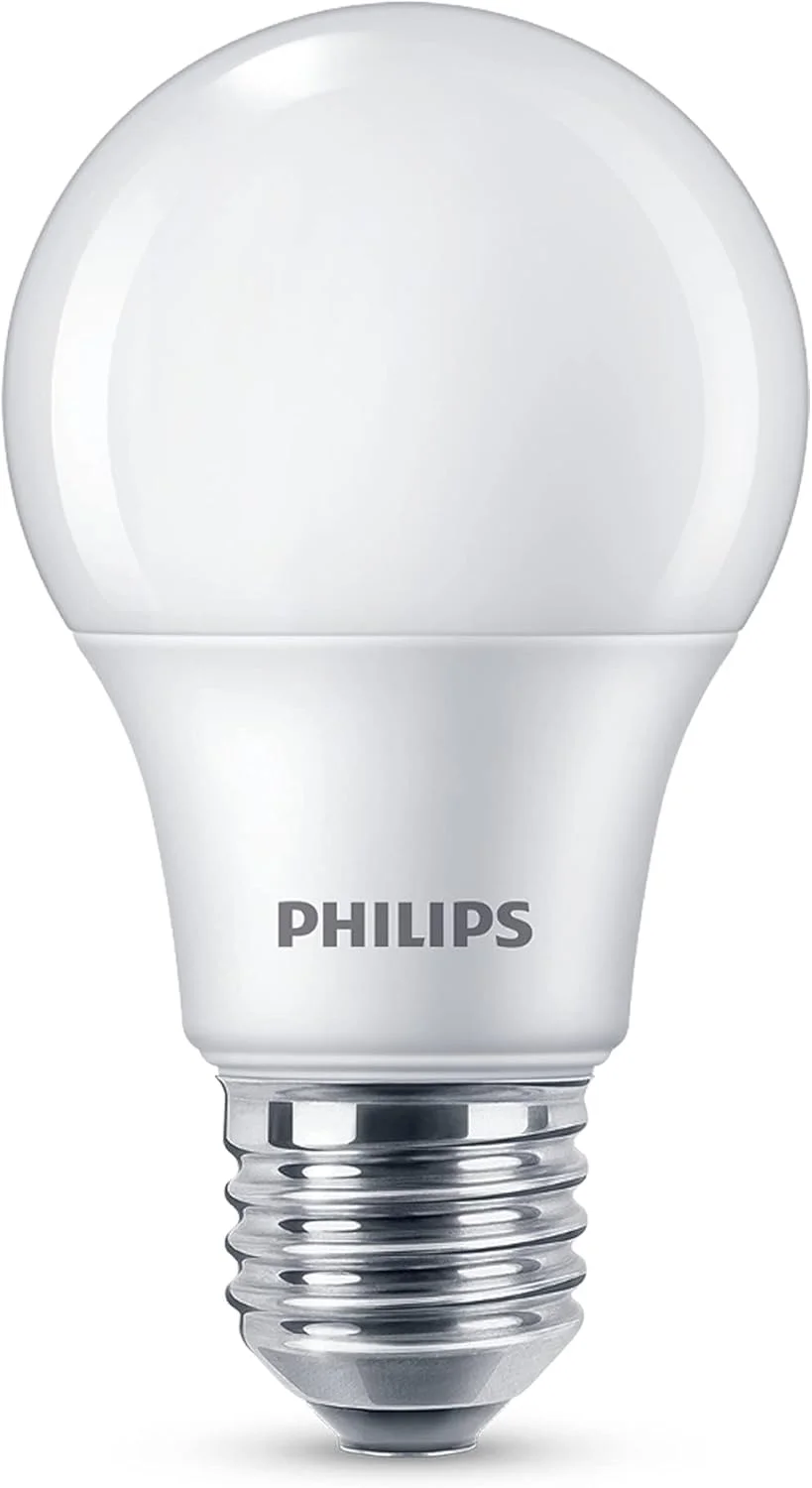 لامپ ال ای دی فیلیپس مدل A60، مات، غیر قابل تنظیم نور، پایه E27، معادل 9 وات - 65 وات، نور سرد 6500 کلوین