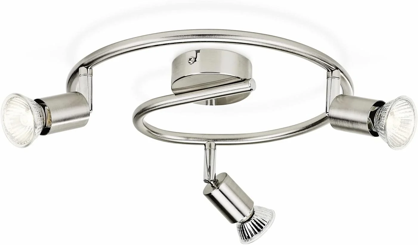 چراغ خطی/لوله ای اسپات لیمبالی فیلیپس Essentials - نیکل (نیازمند 3 عدد لامپ GU10 با توان 50 وات و ولتاژ 230 ولت) برای روشنایی داخلی منزل