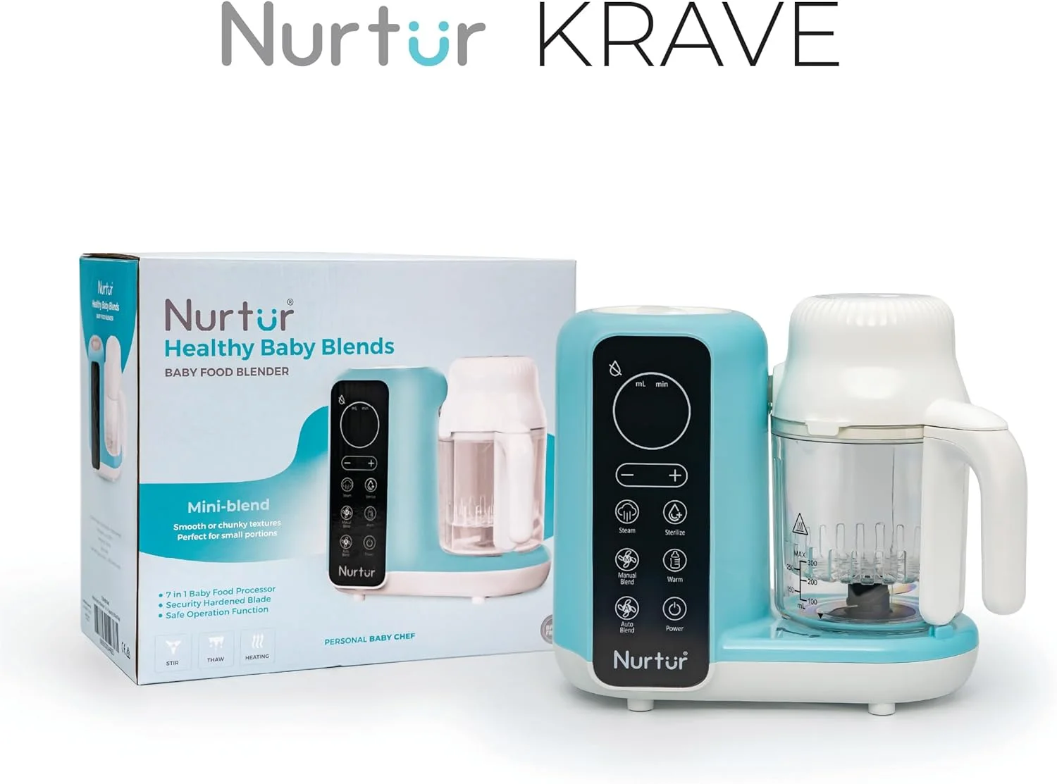 دستگاه غذاساز کودک 6 در 1 Nurtur Krave - بخارپز، مخلوط کن، استریل کننده و گرم کننده شیر | پردازنده غذای کودک چند منظوره با کنترل لمسی دیجیتال و گزینه های مخلوط کردن خودکار دستگاه غذاساز کودک 6 در 1 Nurtur Krave - بخارپز، مخلوط کن، استریل کننده و گرم کننده شیر | پردازنده غذای کودک چند منظوره با کنترل لمسی دیجیتال و گزینه های مخلوط کردن خودکار