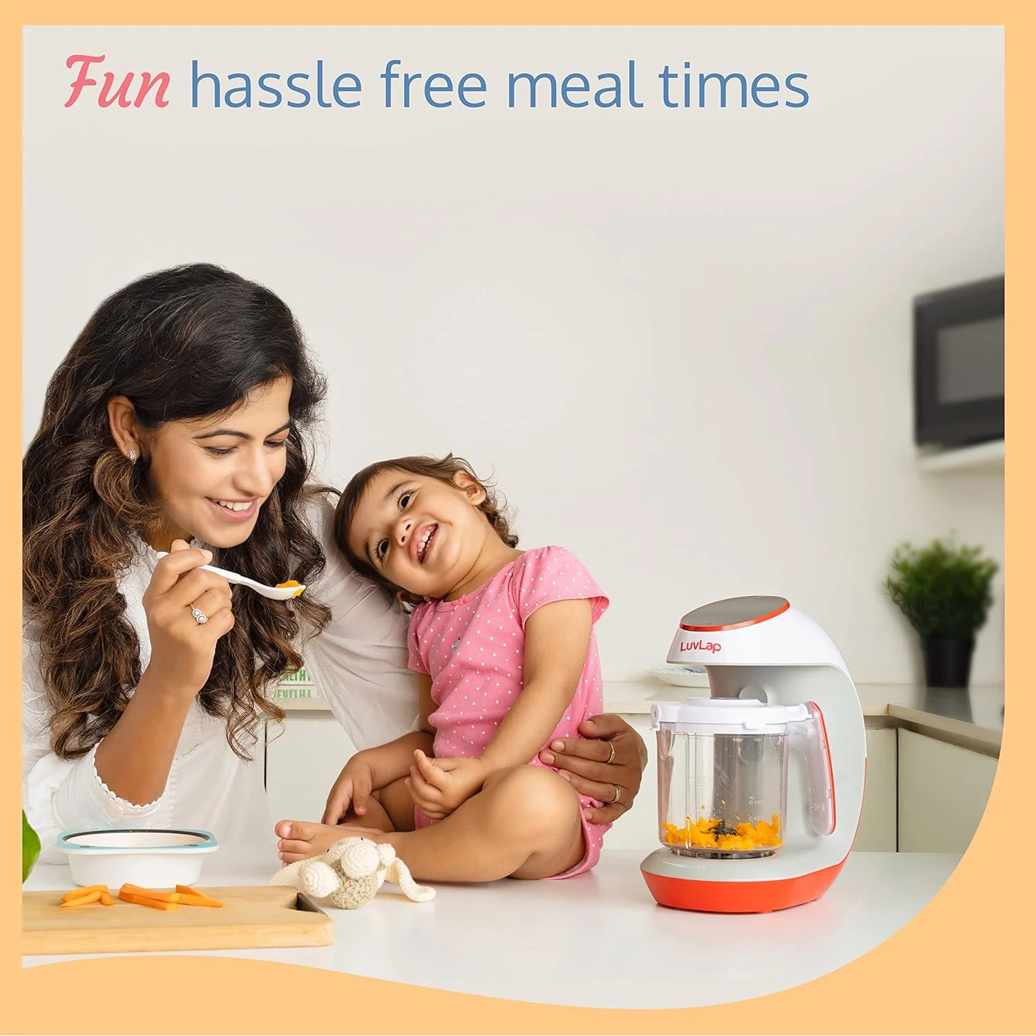 غذاساز کودک Luv Lap Regal Advanced+، بخارپز و مخلوط کن ترکیبی، پنل لمسی دیجیتال، ایده آل برای غذای کودک، فاقد BPA