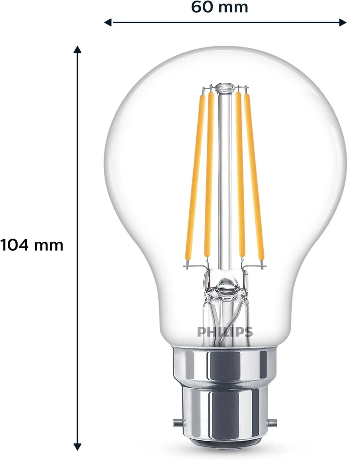 لامپ ال ای دی فیلیپس A60 بسته 3 عددی [سفید گرم 2700 کلوین - پایه B22] 60 وات، غیر قابل تنظیم نور. برای روشنایی منزل، 929001387493