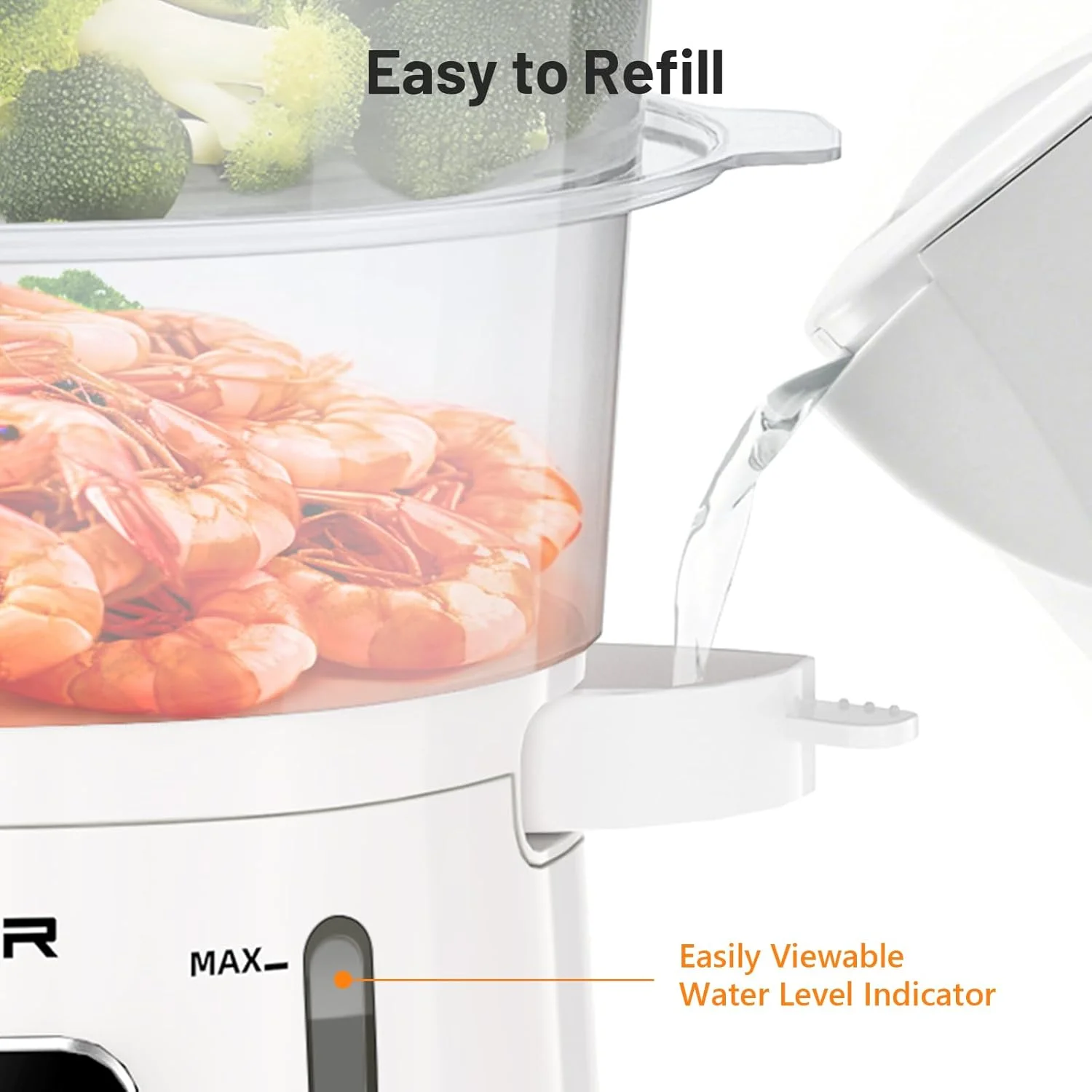 بخارپز برقی غذا، بخارپز سبزیجات 13.7QT با 3 سبد بدون BPA، بخارپز دیجیتال با قابلیت تنظیم زمان و تایمر، پخت همزمان 800 واتی، ایده آل برای سبزیجات، غذاهای دریایی، برنج سفید