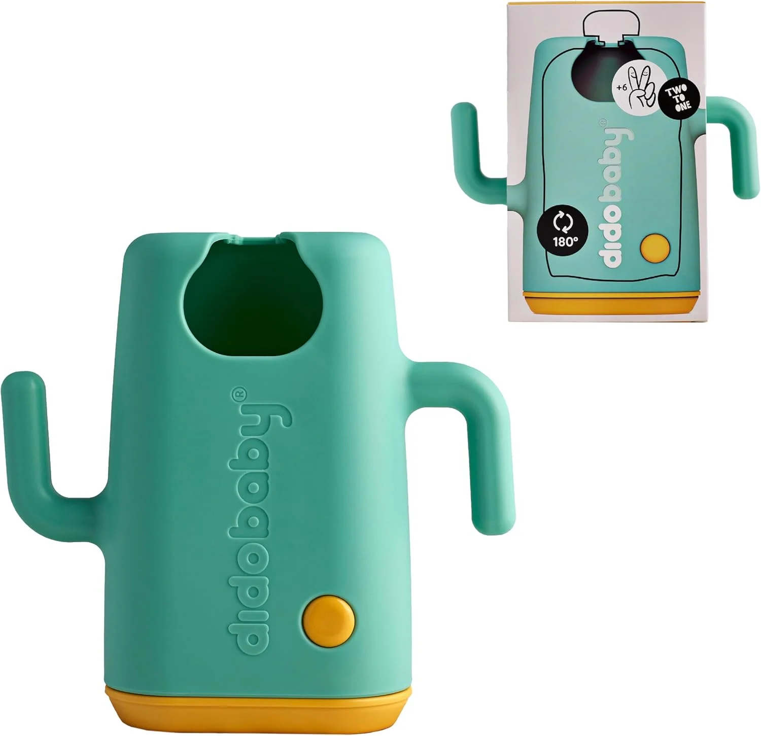 DIDOBABY Didopoucher - نگهدارنده چند منظوره پاکت غذای کودک نوپا - نگهدارنده پاکت بدون ریخت و پاش برای جعبه آب میوه - نگهدارنده ضد فشار ایمن و ارگونومیک دو در یک، فیروزه ای