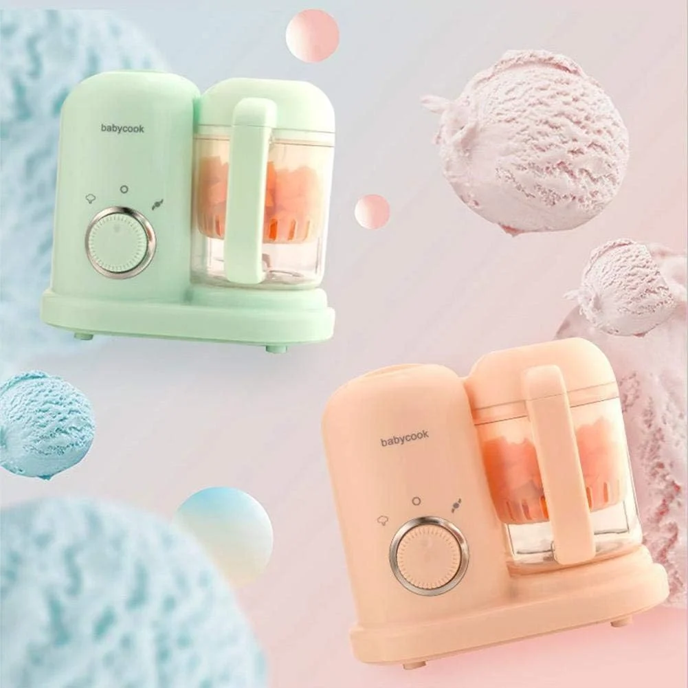 دستگاه غذاساز و مخلوط کن کودک، بخارپز برقی و آسیاب کوچک غذا برای غذای کودک، پخت و پز و مخلوط کردن، سبز