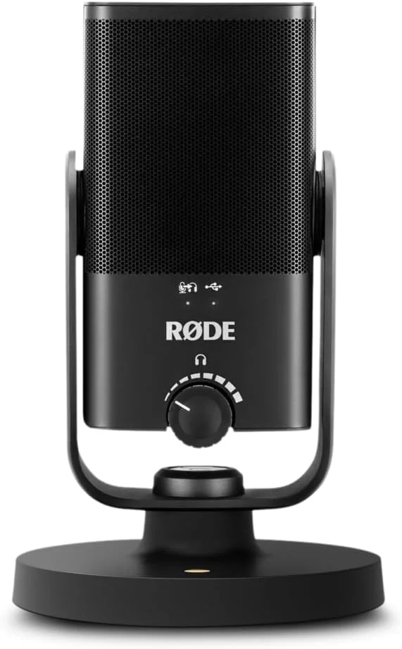 میکروفون USB کاندنسر با کیفیت استودیویی RØDE NT-USB Mini به همراه نرم افزار رایگان برای پادکست، استریم، بازی، تولید موسیقی، ضبط وکال و ساز