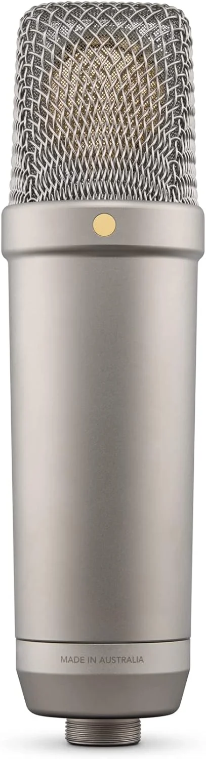 میکروفون کاندنسر استودیویی دیافراگم بزرگ RØDE NT1 نسل پنجم با خروجیهای XLR و USB، به همراه لرزهگیر و پاپ فیلتر برای تولید موسیقی، ضبط وکال و پادکست (نقرهای) میکروفون کاندنسر استودیویی دیافراگم بزرگ RØDE NT1 نسل پنجم با خروجیهای XLR و USB، به همراه لرزهگیر و پاپ فیلتر برای تولید موسیقی، ضبط وکال و پادکست (نقرهای)