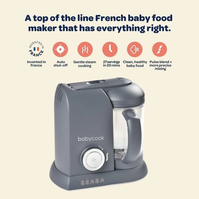 دستگاه غذاساز کودک ب آ با مدل Babycook Pro - قابل شستشو در ماشین ظرفشویی - پخت و پردازش خاکستری