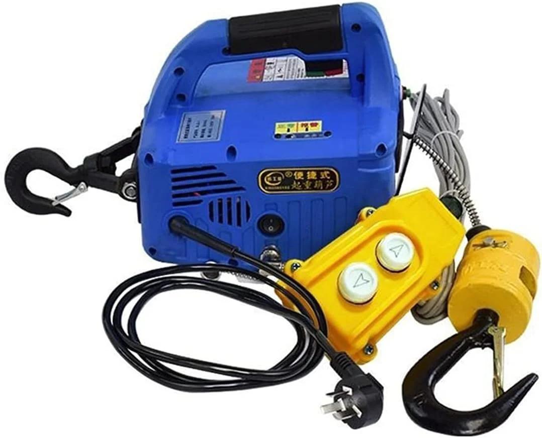 بالابر برقی GZDtdsd 500 کیلوگرم، وینچ برقی قابل حمل، بالابر سیم بکسل فولادی (سایز: دستی 7.6 متر)