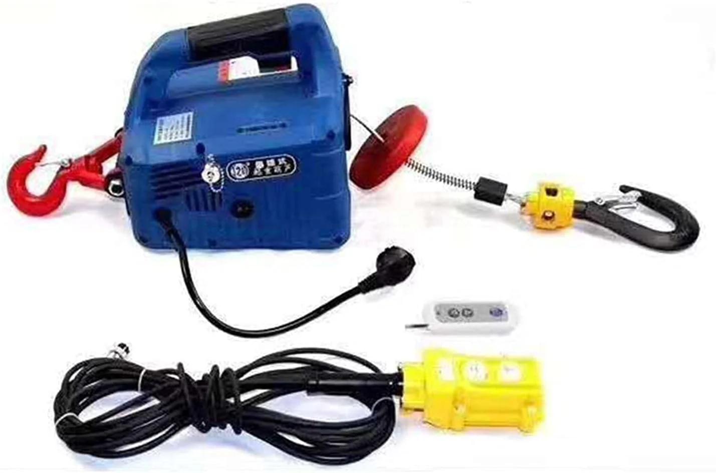 بالابر موتور BJH 500 کیلوگرم، بالابر برقی قابل حمل، وینچ دستی برقی، بلوک کششی، بالابر سیم بکسل فولادی برقی، طناب بکسل 220 ولت/110 ولت برای گاراژ (مشخصات وینچ: کنترل از راه دور)