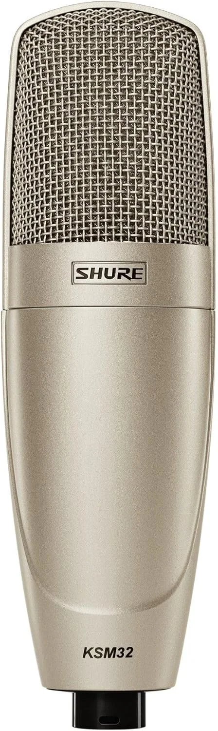 میکروفون استودیویی کندانسر کاردیوید تک دیافراگم Shure KSM32/SL با روکش برجسته، شامپاین میکروفون استودیویی کندانسر کاردیوید تک دیافراگم Shure KSM32/SL با روکش برجسته، شامپاین