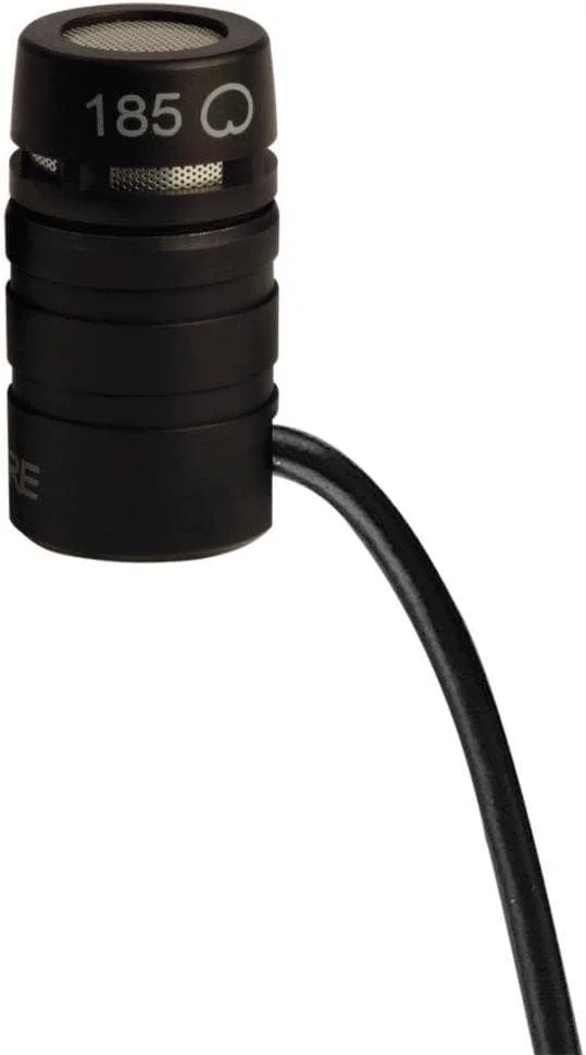 میکروفون یقه ای کندانسر کاردیود Shure WL185 با کانکتور TA4F/TQG برای استفاده با سیستم های بی سیم Shure، مشکی