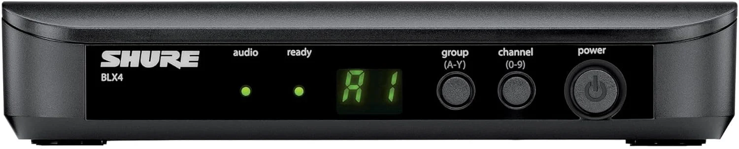 سیستم میکروفون بی سیم Shure BLX24/SM58 - عمر باتری 14 ساعته، برد 300 فوت، UHF | شامل میکروفون دستی SM58، گیرنده تک کاناله | باند H9 (BLX24/SM58-H9)