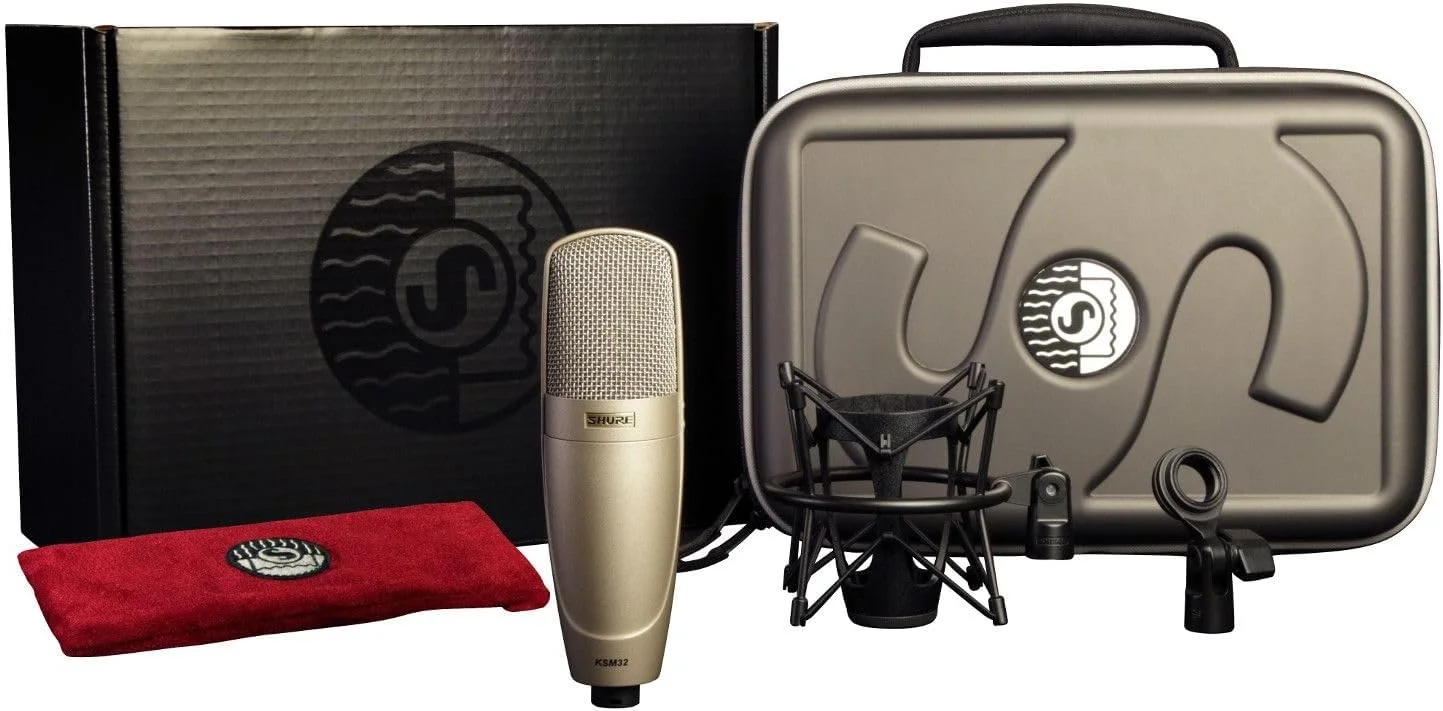 میکروفون استودیویی کندانسر کاردیوید تک دیافراگم Shure KSM32/SL با روکش برجسته، شامپاین میکروفون استودیویی کندانسر کاردیوید تک دیافراگم Shure KSM32/SL با روکش برجسته، شامپاین