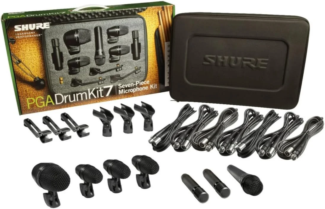 کیت میکروفون درام 7 تکه Shure Pg Alta، برای ضبط استودیویی حرفه ای، قابل حمل و چند منظوره، ساختار بادوام، مشکی