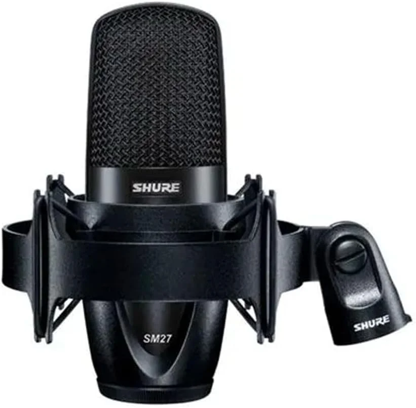 میکروفون کاندنسر کاردیود Shure SM27-SC با دیافراگم بزرگ، مناسب استودیو و استیج به همراه آداپتور گردان ShureLock مدل A32M و کیف حمل زیپدار میکروفون کاندنسر کاردیود Shure SM27-SC با دیافراگم بزرگ، مناسب استودیو و استیج به همراه آداپتور گردان ShureLock مدل A32M و کیف حمل زیپدار