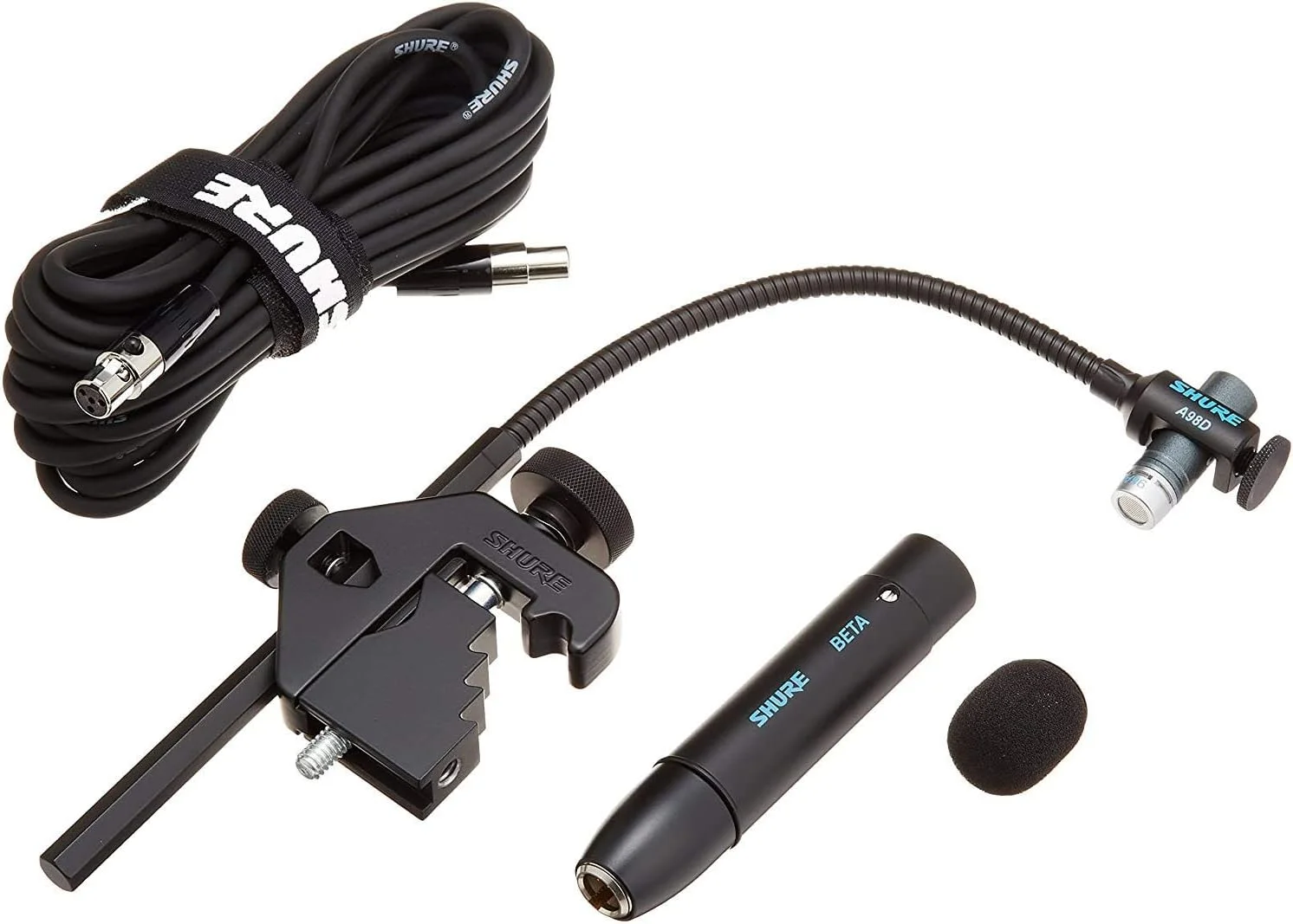 میکروفون درام کاندنسر کاردیوئید مینیاتوری Shure Beta 98AD/C (شامل پیش تقویت کننده خطی RPM626، پایه درام A98D و کابل 25') میکروفون درام کاندنسر کاردیوئید مینیاتوری Shure Beta 98AD/C (شامل پیش تقویت کننده خطی RPM626، پایه درام A98D و کابل 25')