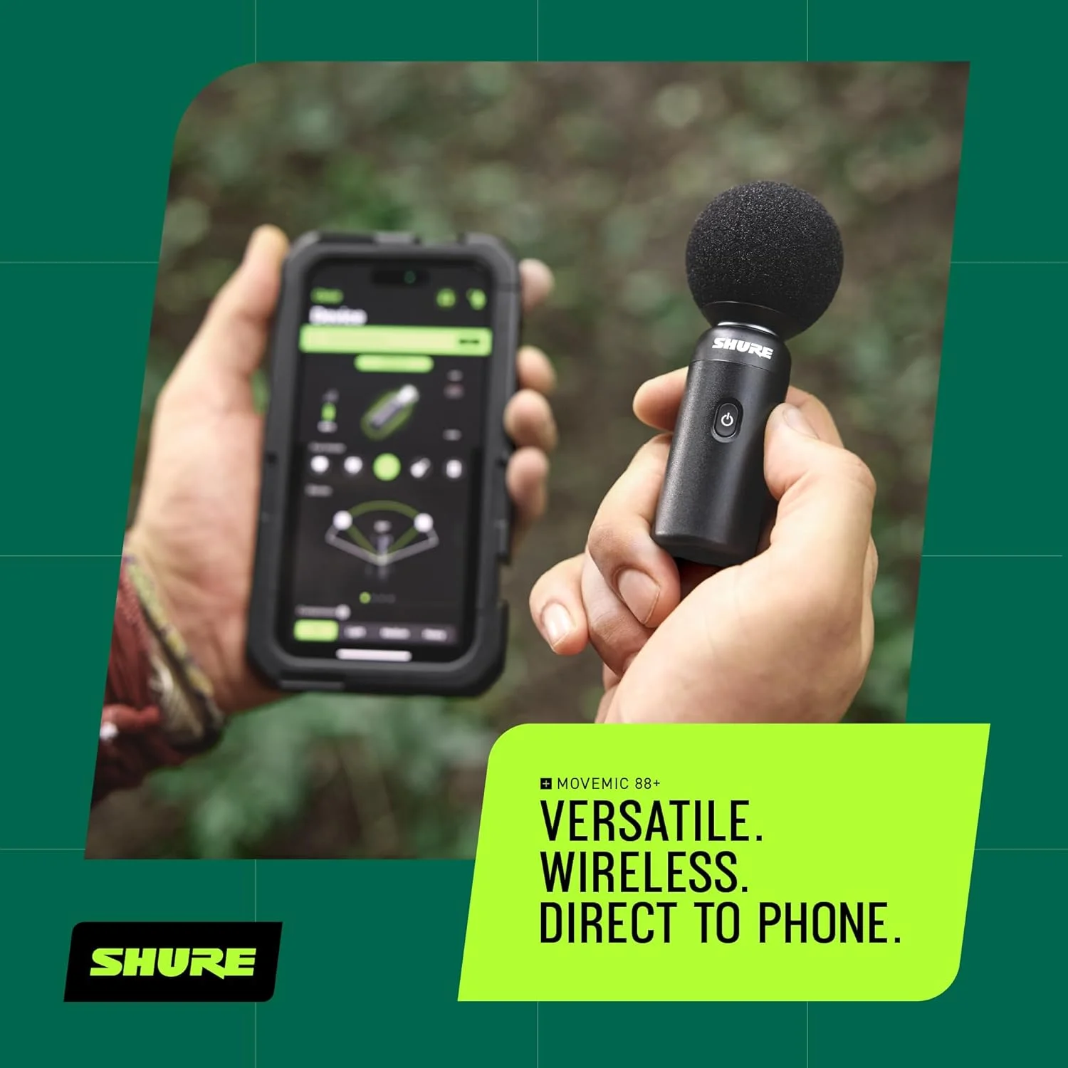 میکروفون بی سیم Shure MoveMic 88+ - ضبط کننده صدای حرفه ای برای فیلم/ضبط میدانی مصاحبه ها، میکروفون استریو 4 الگوی قطبی | سازگار با iOS/Android از طریق برنامه Motiv (MV88+W-Z7) میکروفون بی سیم Shure MoveMic 88+ - ضبط کننده صدای حرفه ای برای فیلم/ضبط میدانی مصاحبه ها، میکروفون استریو 4 الگوی قطبی | سازگار با iOS/Android از طریق برنامه Motiv (MV88+W-Z7)