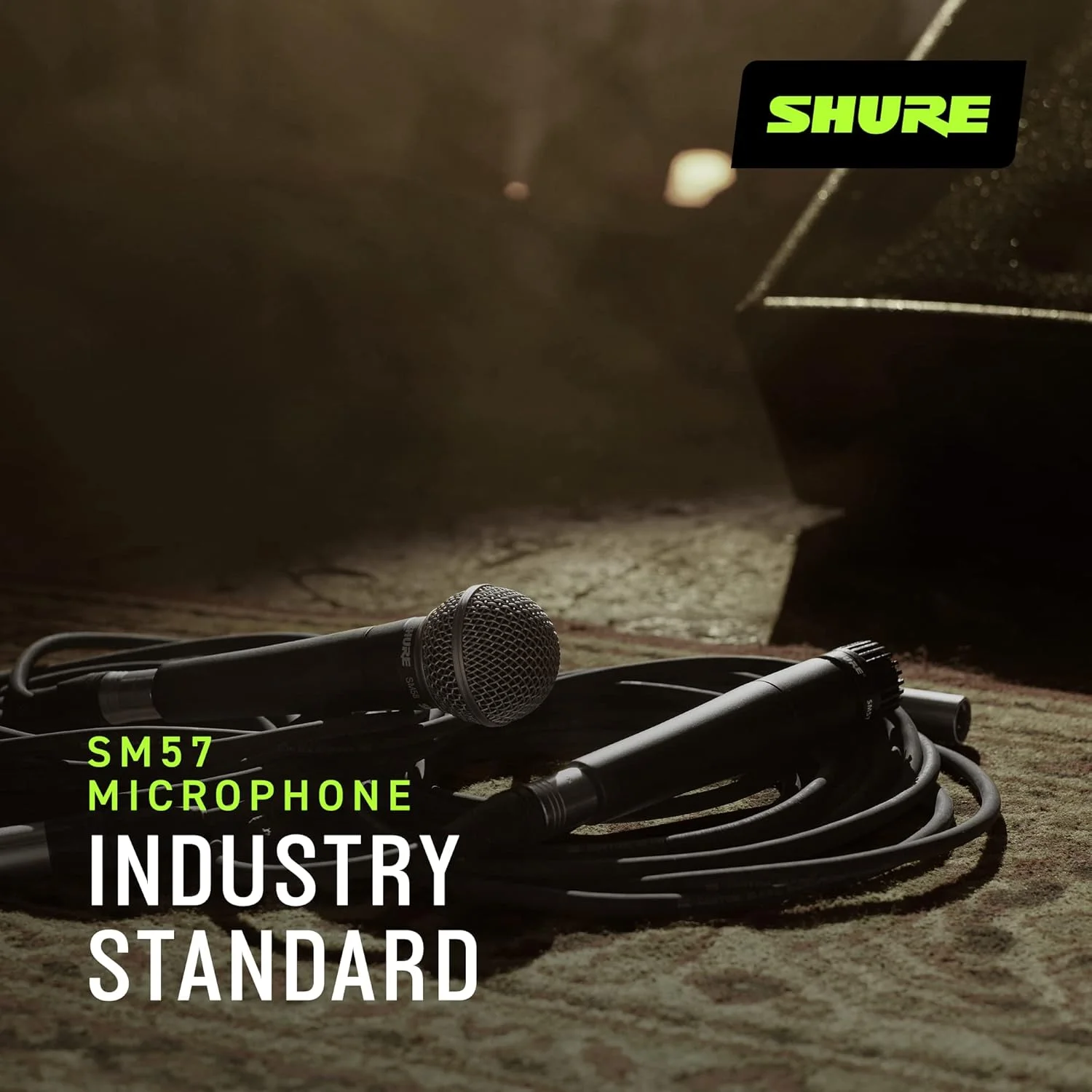 میکروفون ساز Shure SM57، دینامیک، کاردیود، آماده استودیو، برای اجرای زنده ساز و ضبط صدای حرفه ای، مشکی