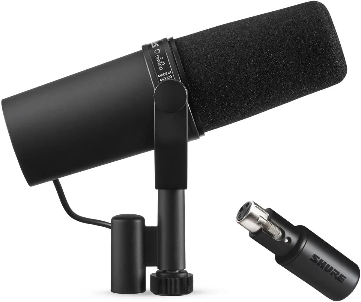 میکروفون استودیویی کاردیوید Shure SM7B + رابط دیجیتال XLR به USB Shure MVX2U با جک هدفون میکروفون استودیویی کاردیوید Shure SM7B + رابط دیجیتال XLR به USB Shure MVX2U با جک هدفون